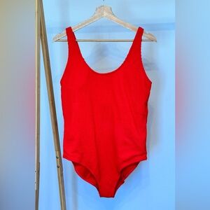Red Ribbed One-Piece Swimsuit Old Navy